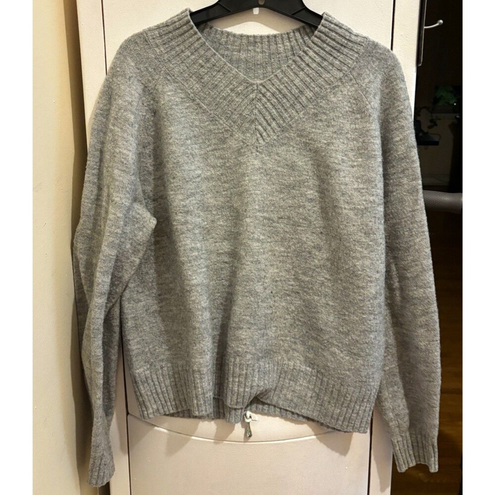 Banana Republic Gray Solid Knit Crew Neck Pullover Sweater Size M
